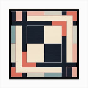 Abstract Nostalgia: Mid Century Squares symmetry Canvas Print