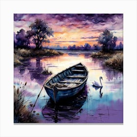 Boat At Sunset 1 Canvas Print