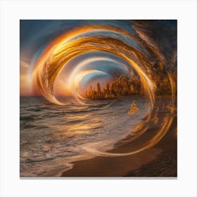 Spiral Beach Sunset Canvas Print