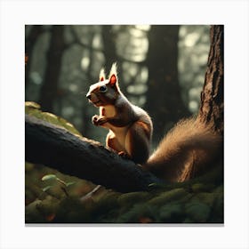 Squirrel In The Forest 321 Canvas Print