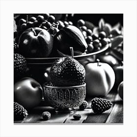 Black And White Fruit 2 Canvas Print