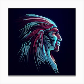 Neon Indian Head Canvas Print