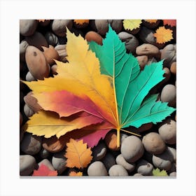 Autumn Leaves And Nuts Canvas Print