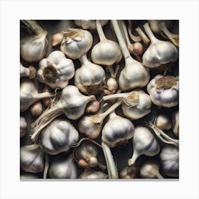 Frame Created From Garlic On Edges And Nothing In Middle Haze Ultra Detailed Film Photography Li (4) Canvas Print
