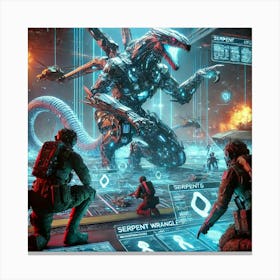 A Futuristic Scene Depicting Serpent Wranglers Coordination Canvas Print