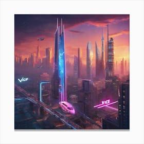 Futuristic Cityscape 130 Canvas Print