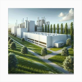 Rendering Of A Factory Canvas Print