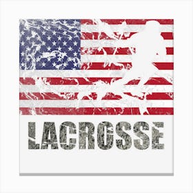 Lacrosse American Flag Usa Flag Fan Vintage Retro Canvas Print