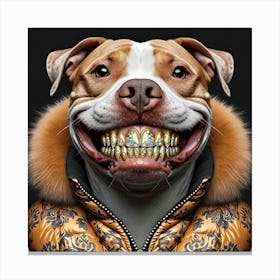 Dog With Gold Teeth 1 Canvas Print