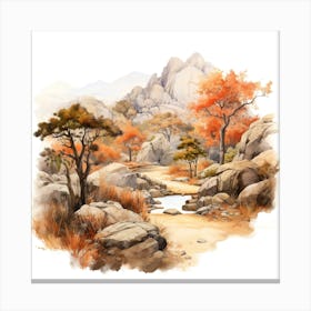 Watercolor Landscape Painting 24 Canvas Print