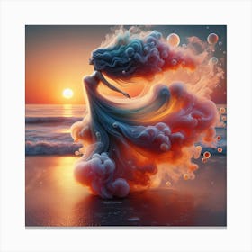 Girl In The Ocean Canvas Print