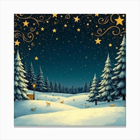 Christmas Landscape Canvas Print