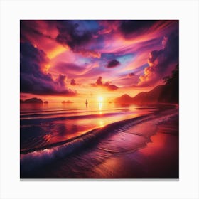 Sunset On The Beach 1 Canvas Print