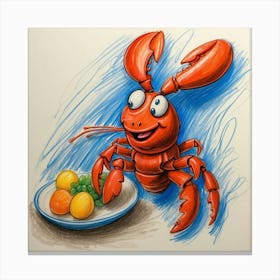 Lobster Drawing 2 Canvas Print