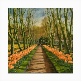 Keukenhof Gardens Netherlands Vintage Botanical (2) 1 Canvas Print