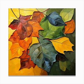 Autumn Leaves Pallete Oil AI 22 Nov 24 Canvas Print