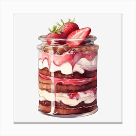 Strawberry Ice Cream In A Jar 1 Canvas Print