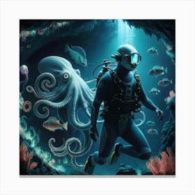 A Captivating Illustration Of A Deep Sea Dive Feat Uj6vklauqvi93 9ugthpvg Rpktjgeptpuffeihsmijew Canvas Print