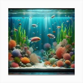 3d Rendering Of An Aquarium Canvas Print