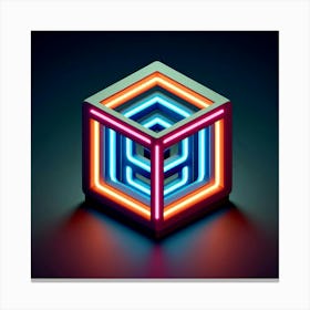 Neon Cube Canvas Print