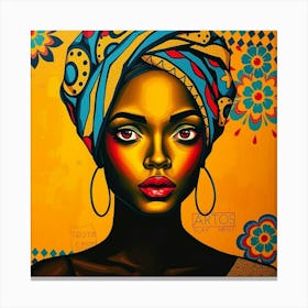 African Woman With Turban 4 Canvas Print