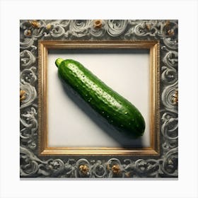 Cucumber As A Frame Perfect Composition Beautiful Detailed Intricate Insanely Detailed Octane Rend (4) Canvas Print