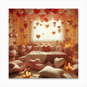 Valentine'S Day Bedroom 6 Canvas Print