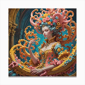 Lady Of The Rococo Canvas Print