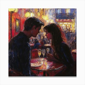 Couple In Paris Canvas Print