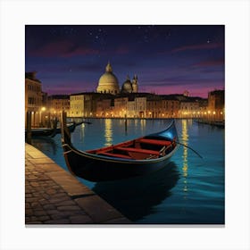 Venice At Night Canvas Print