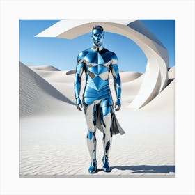 Blue Man In The Desert 15 Canvas Print