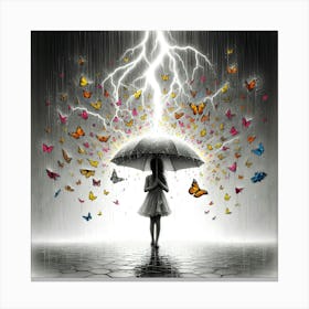 Lightning And Butterflies Canvas Print