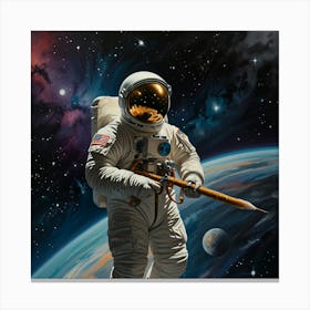 Astronaut In Space Canvas Print