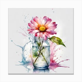 Flower In A Jar Canvas Print