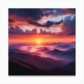 Sunrise from the mountain 8 Canvas Print