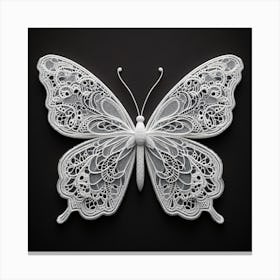 White Lace Butterfly II Canvas Print