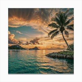 Sunset On The Island Canvas Print