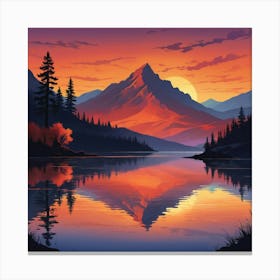 Sunset In The Mountains 5 Canvas Print