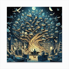 Tree Of Books Canvas Print