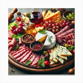 Top View Of A Cheese Platter Canvas Print