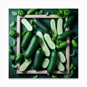 Cucumber As A Frame (72) Canvas Print