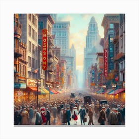 City In The Rain Canvas Print