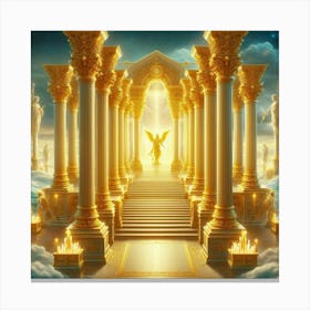 Golden Pillars In The Sky Canvas Print