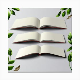 Book With Leaves Canvas Print