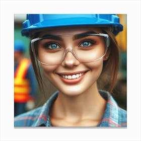 Portrait Of A Construction Worker 1 Canvas Print
