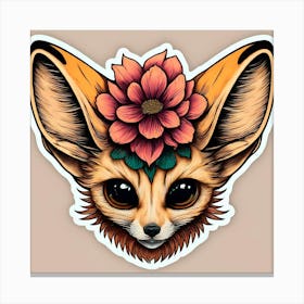 Fox With Flowers 2 Canvas Print