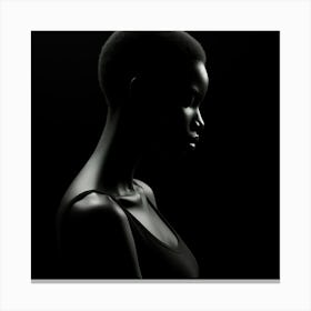 Silhouette Portrait Of African Woman Canvas Print