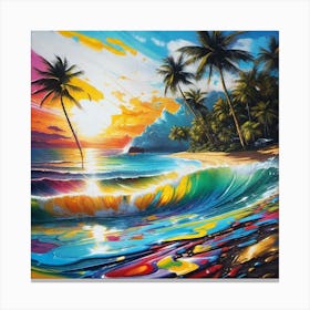 Sunset At The Beach 59 Canvas Print