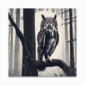 Owl In The Woods Canvas Print