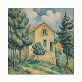 House And Trees Paul Cezanne Art Print 1 Canvas Print